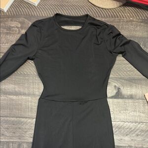 Black Long Sleeve Raglan Jumpsuit for Cocktail Nights